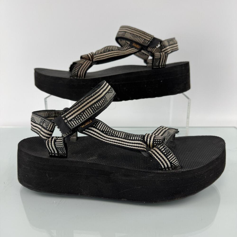 Teva Universal Sandals Platform Chunky Black White 1008844 Size 10 Women’s